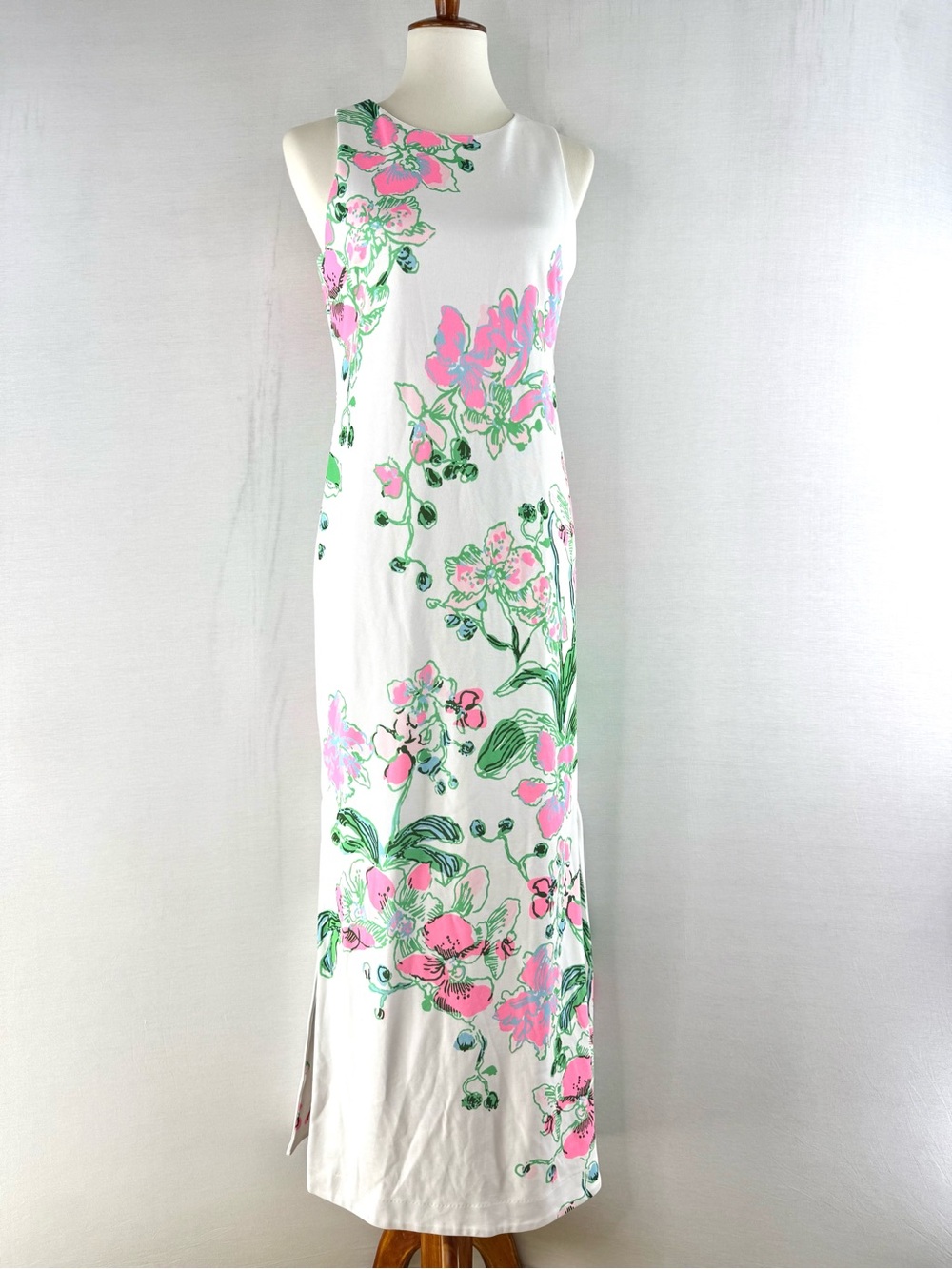 Lilly Pulitzer Melodie White Orchid Floral Print Sleeveless Maxi Dress - Picture 2 of 16